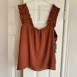 Melrose and Market Lined Rust Sleeveless Blouse